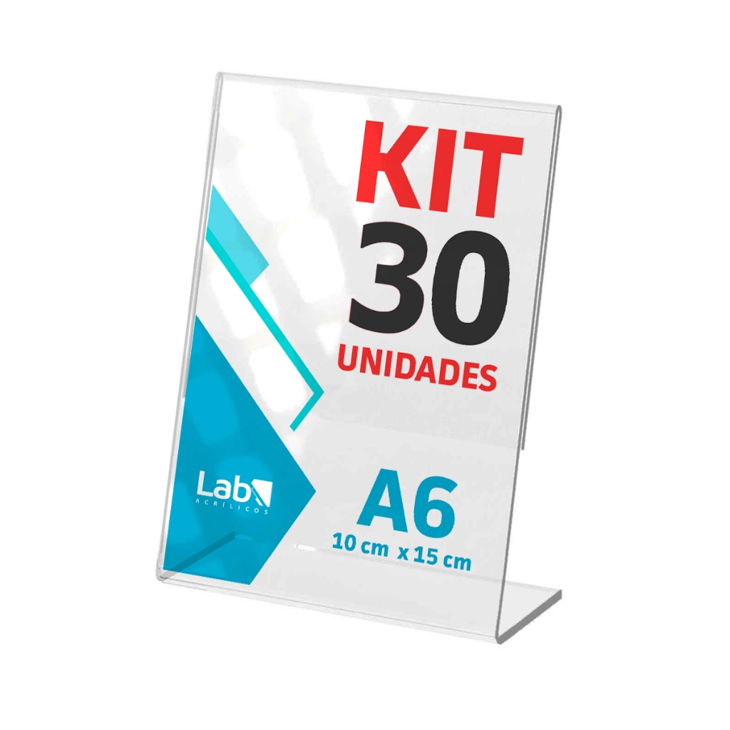 30 Displays L Expositor 10x15 Acrílico Cardápio Pix Qr Code em Oferta na Shopee