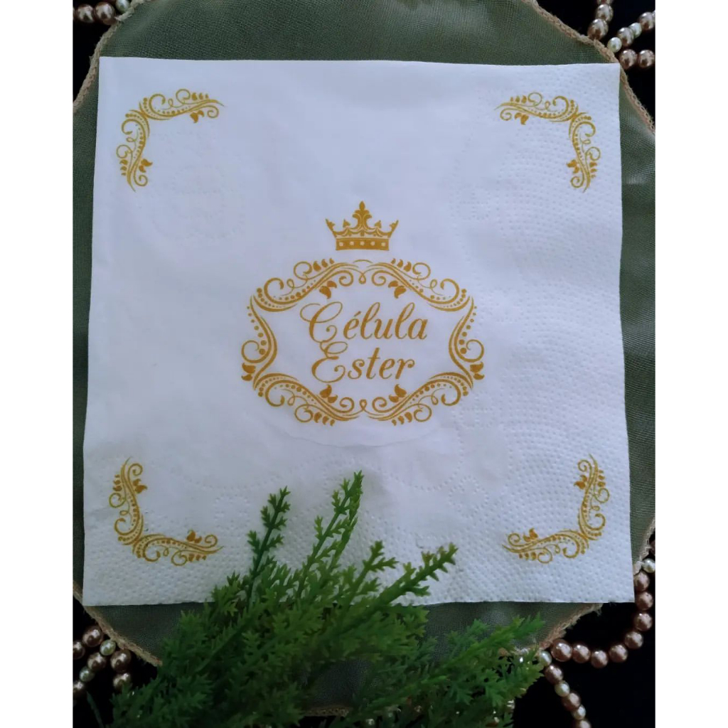 Guardanapo Personalizado 100 Unidades Festa Casamento Aniversário 30x30 Papel Folha Dupla. em Oferta na Shopee