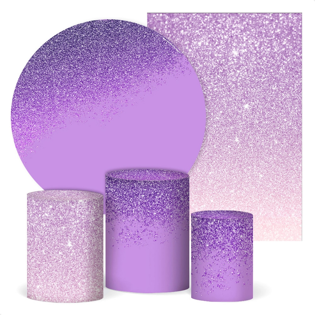 Kit 5 peças Glitter Capa Painel + Capa Retangular + Trio Cilindros Tecido para Festa em Oferta na Shopee