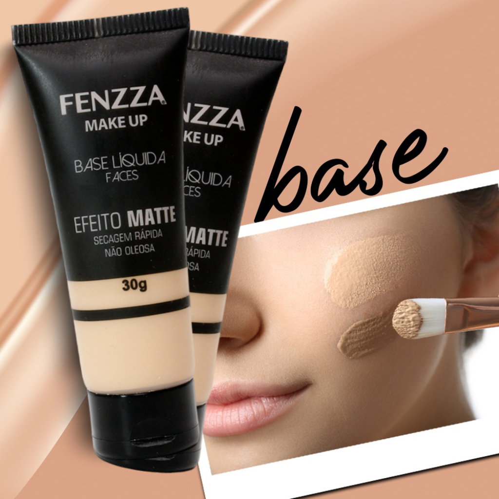 Base Líquida Efeito Matte Fenzza, Beleza Natural, Pele Uniforme, Acabamento Leve e Conforto em Oferta na Shopee