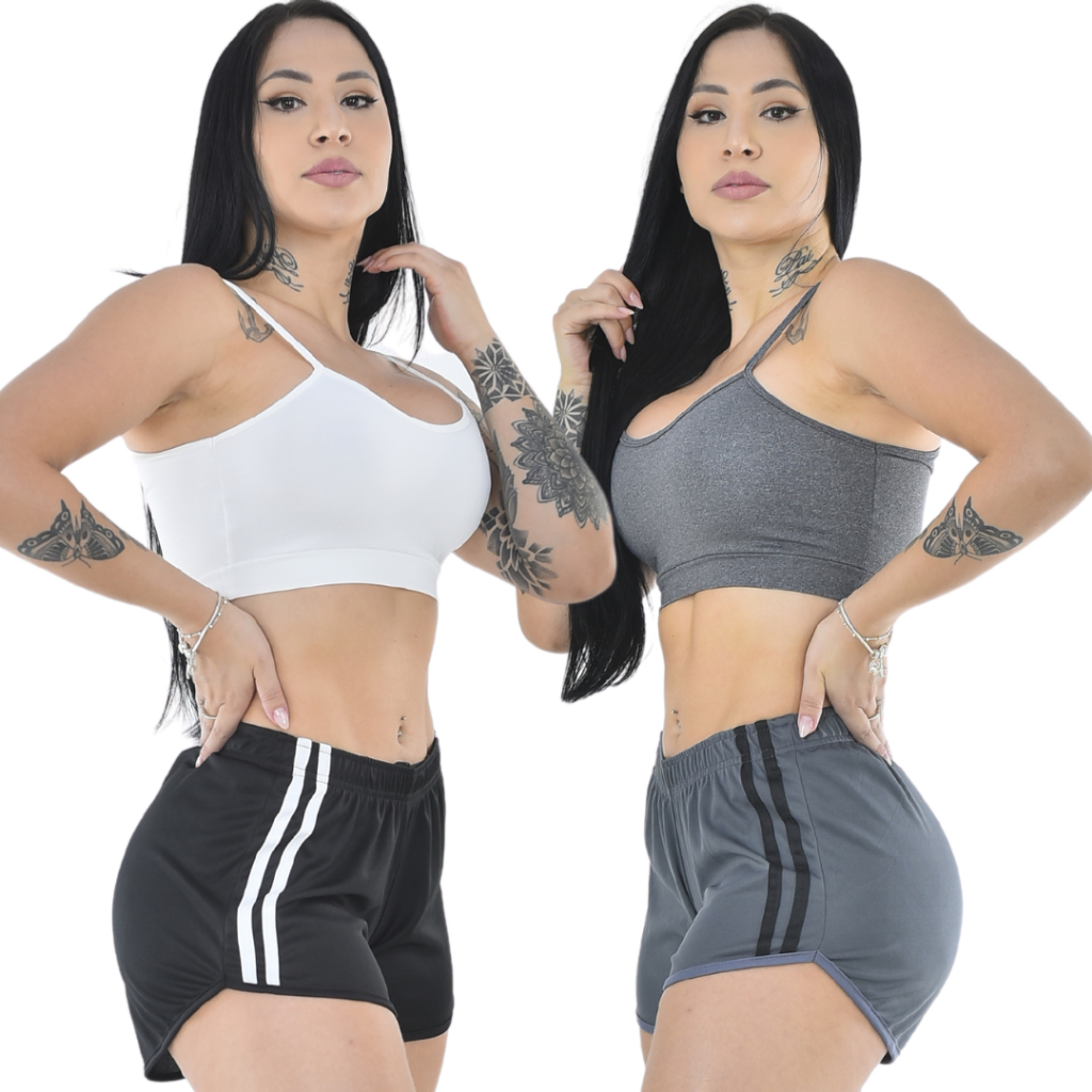 Kit 2 Short Feminino Dry Fitness Curto Bermuda para Academia e Atividade Física em Oferta na Shopee
