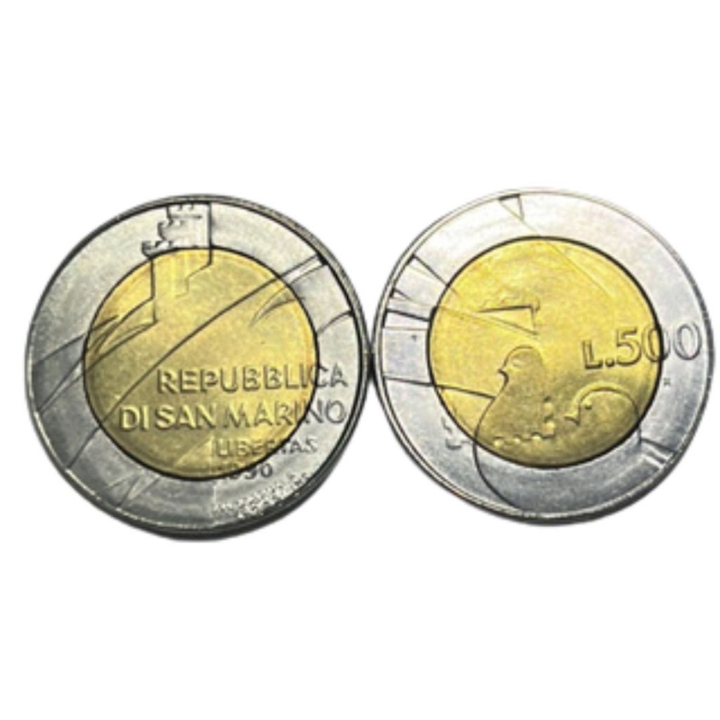 Moeda de San Marino - 500 liras - 1990 - 1600º aniversário de São Marino