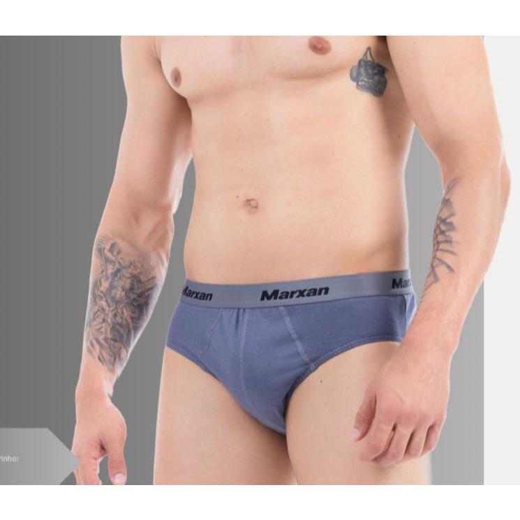 Kit 3 Cuecas Cores Variadas Slip Algodão com Cós Alta Qualidade