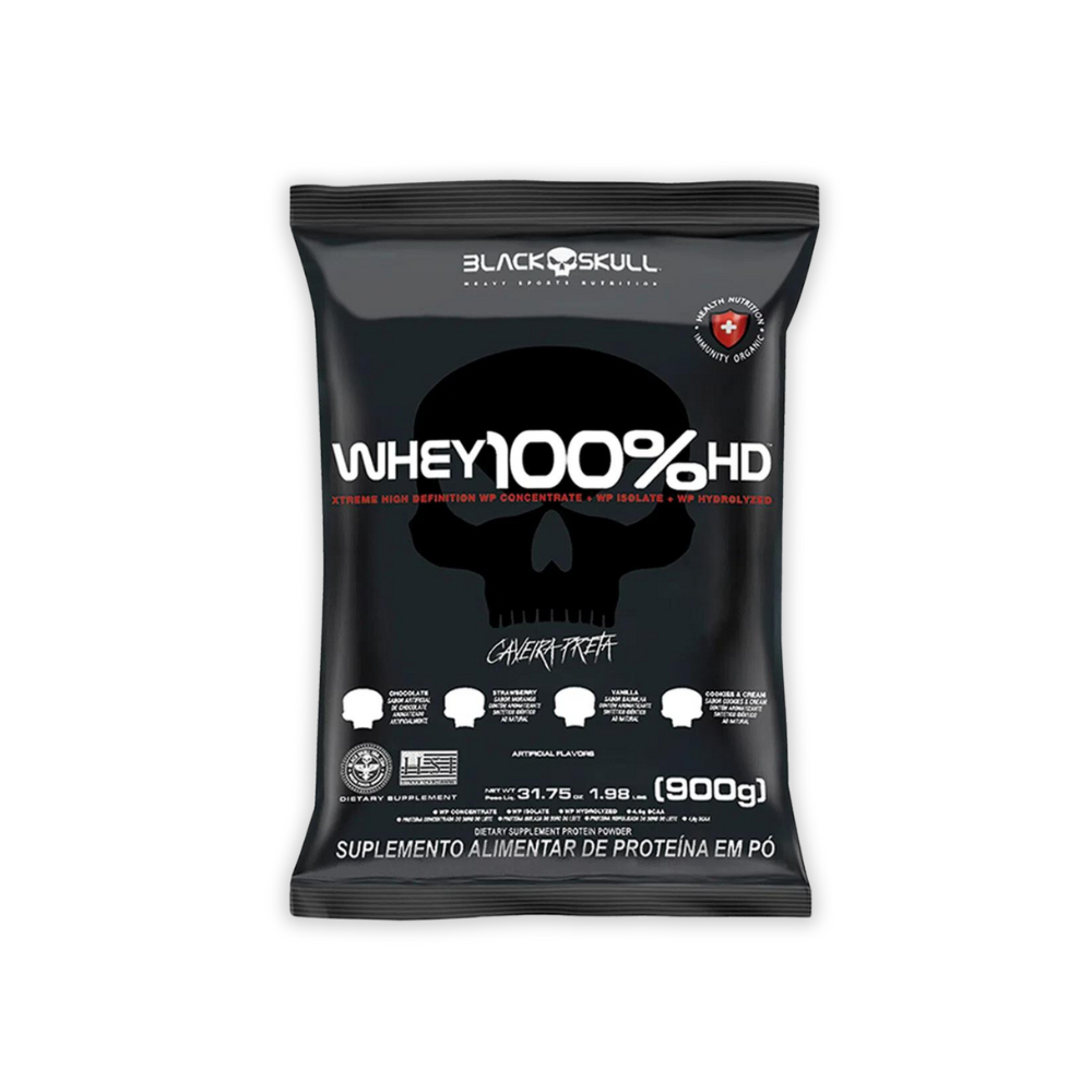 WHEY 100% HD SABOR BAUNILHA BLACK SKULL 900G