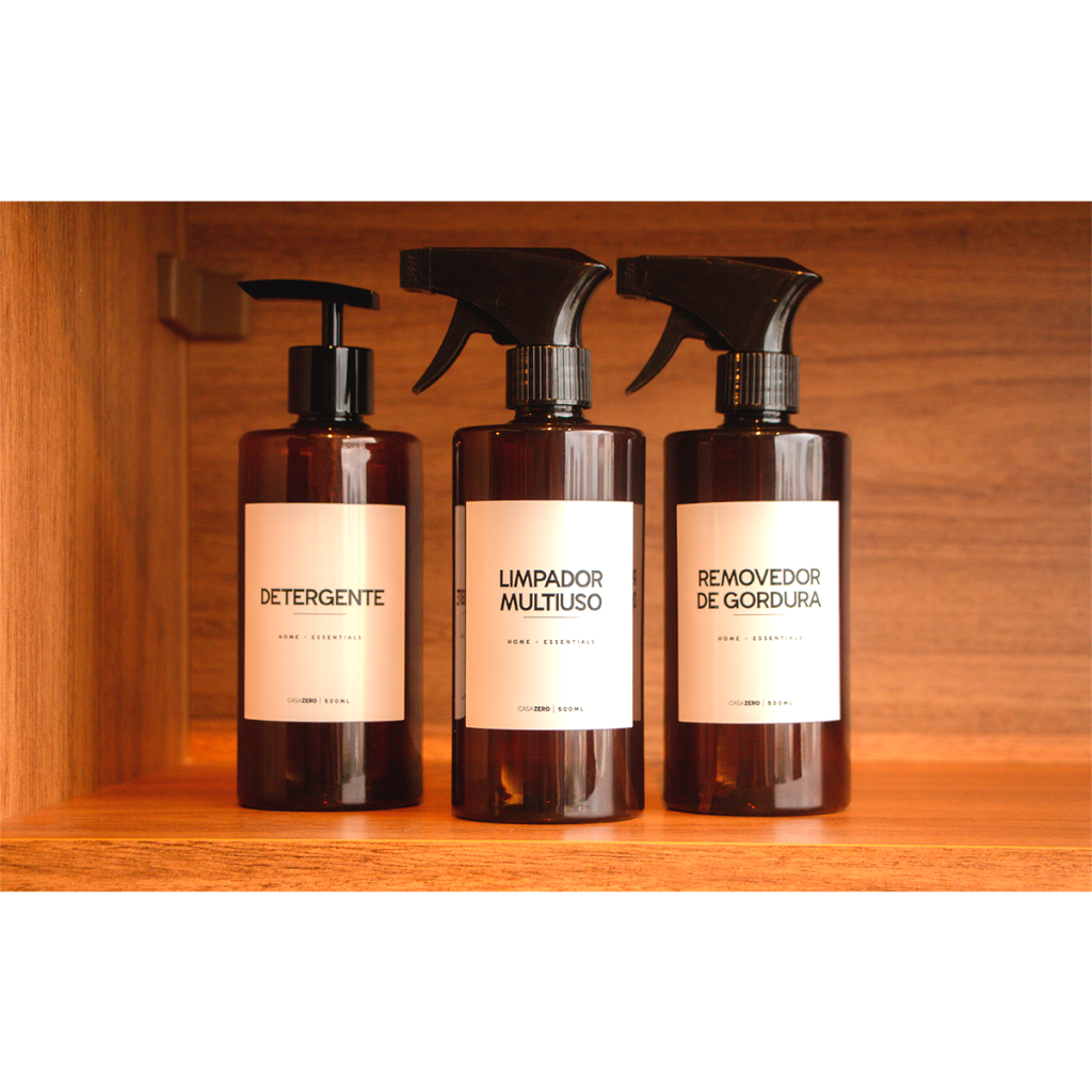 Kit 3 Frascos Ambâr - Detergente, Limpador Multiuso e Removedor de Gordura 500ml - Casa De...