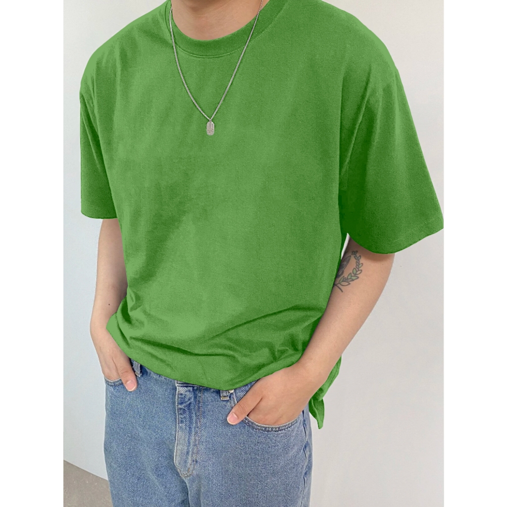 Blusa Simples Sem Estampa Lisa Casual Despojada Minimalista Camiseta Oversized Masculina Streetwear