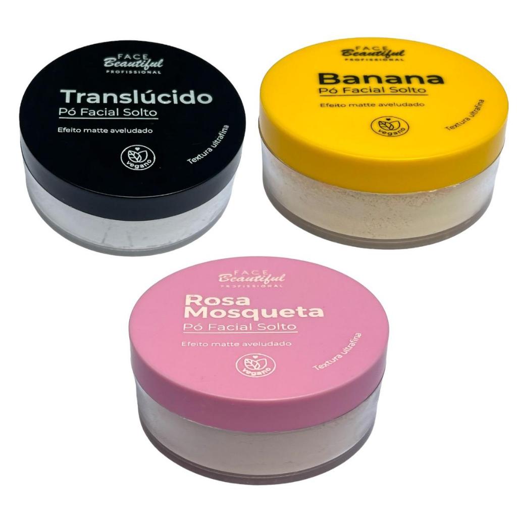 Pó Facial Solto Vegano Efeito Matte Aveludado Face Beautiful