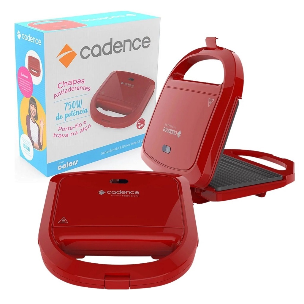 Misteira Sanduicheira Cadence Vermelha SAN261 Mini Grill 127v