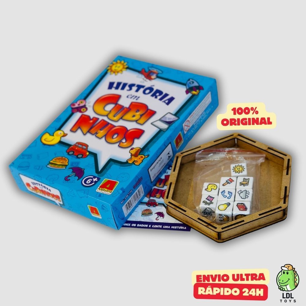 Jogo de Tabuleiro Dados História Em Cubinhos Imaginação Algazarra em Oferta na Shopee