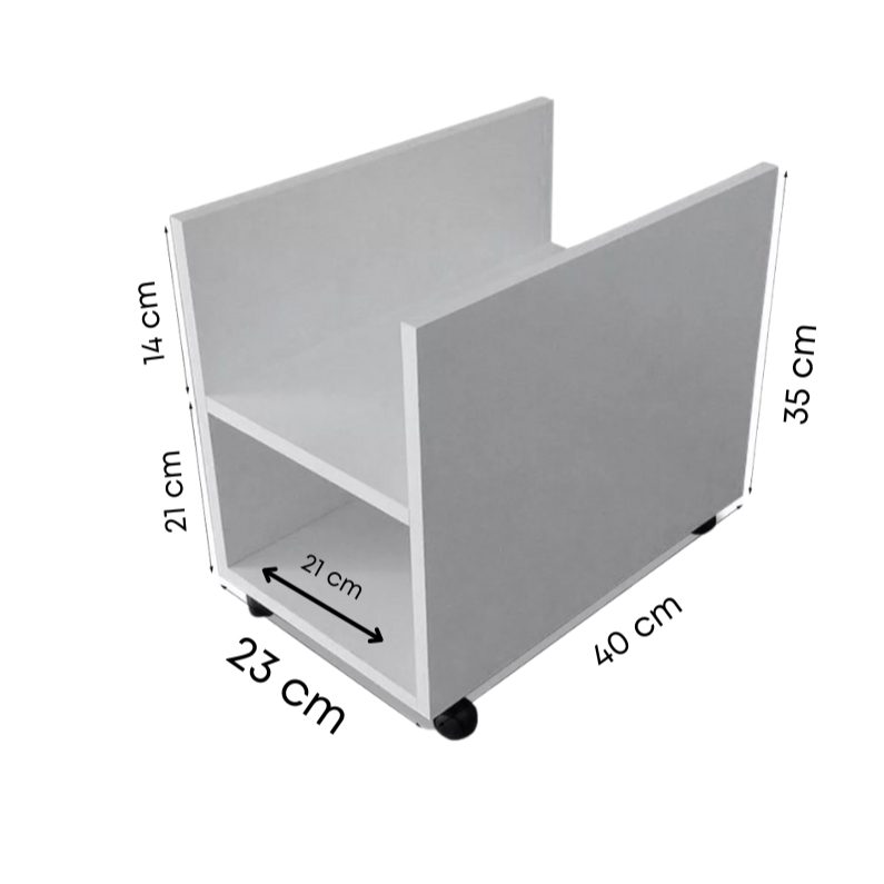 Suporte Kit Rodizios Brancos Not CPU Mesa Quarto