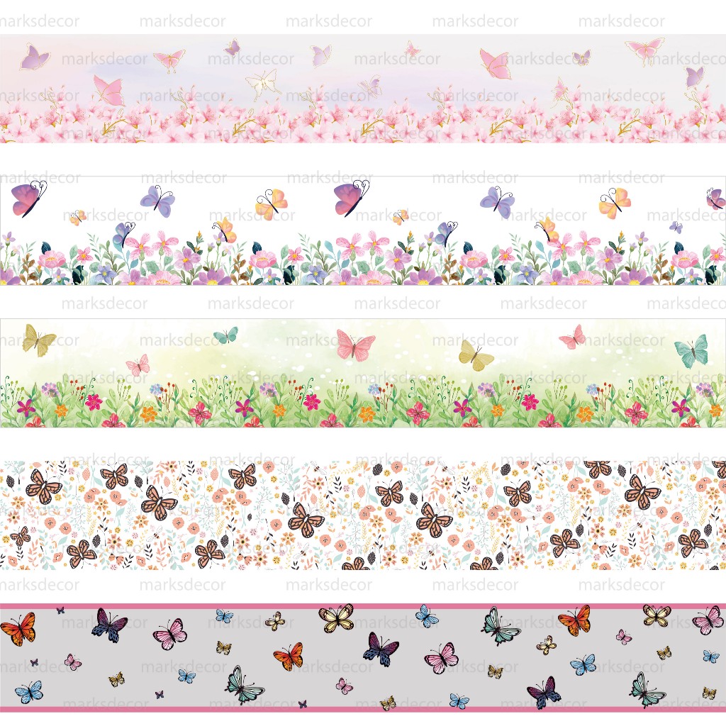 Faixa Adesivo de Parede Infantil Borboleta Jardim Papel De Parede Infantil Decoração Quarto Menina em Oferta na Shopee
