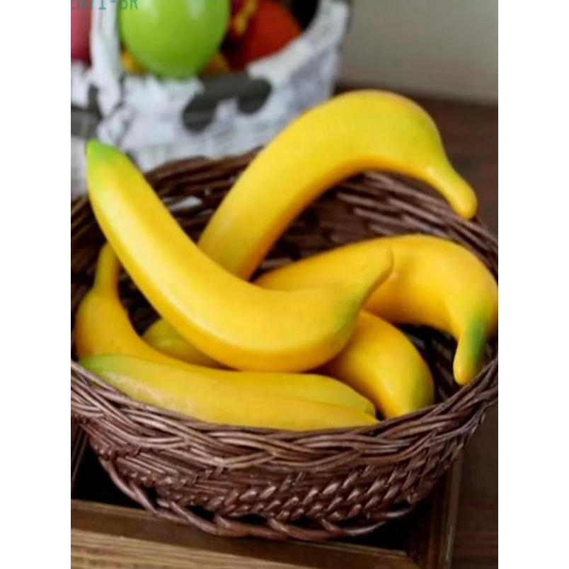 12 Banana Artificial Fruta Decoração Toque Real