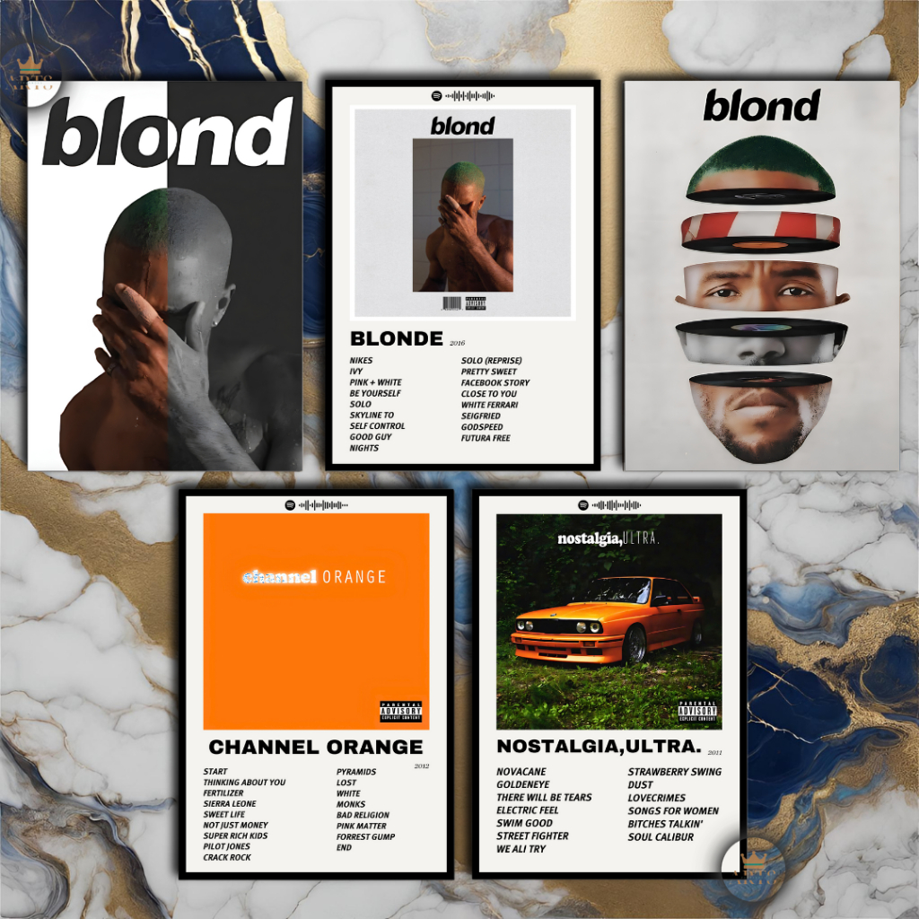 Quadro Decorativo Placas Frank Ocean Quadro Discografia Album em MDF 30x20cm Full HD em Oferta na Shopee