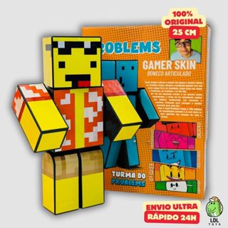 Boneco Gamer Minecraft Articulado Turma Do Problems Mel Youtuber 25cm Algazarra em Oferta na Shopee