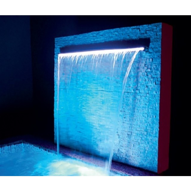 Cascata para Piscina de Aço Inox embutir 100cm com luz de Led colorido em Oferta na Shopee