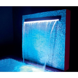 Cascata para Piscina de Aço Inox embutir 100cm com luz de Led colorido em Oferta na Shopee