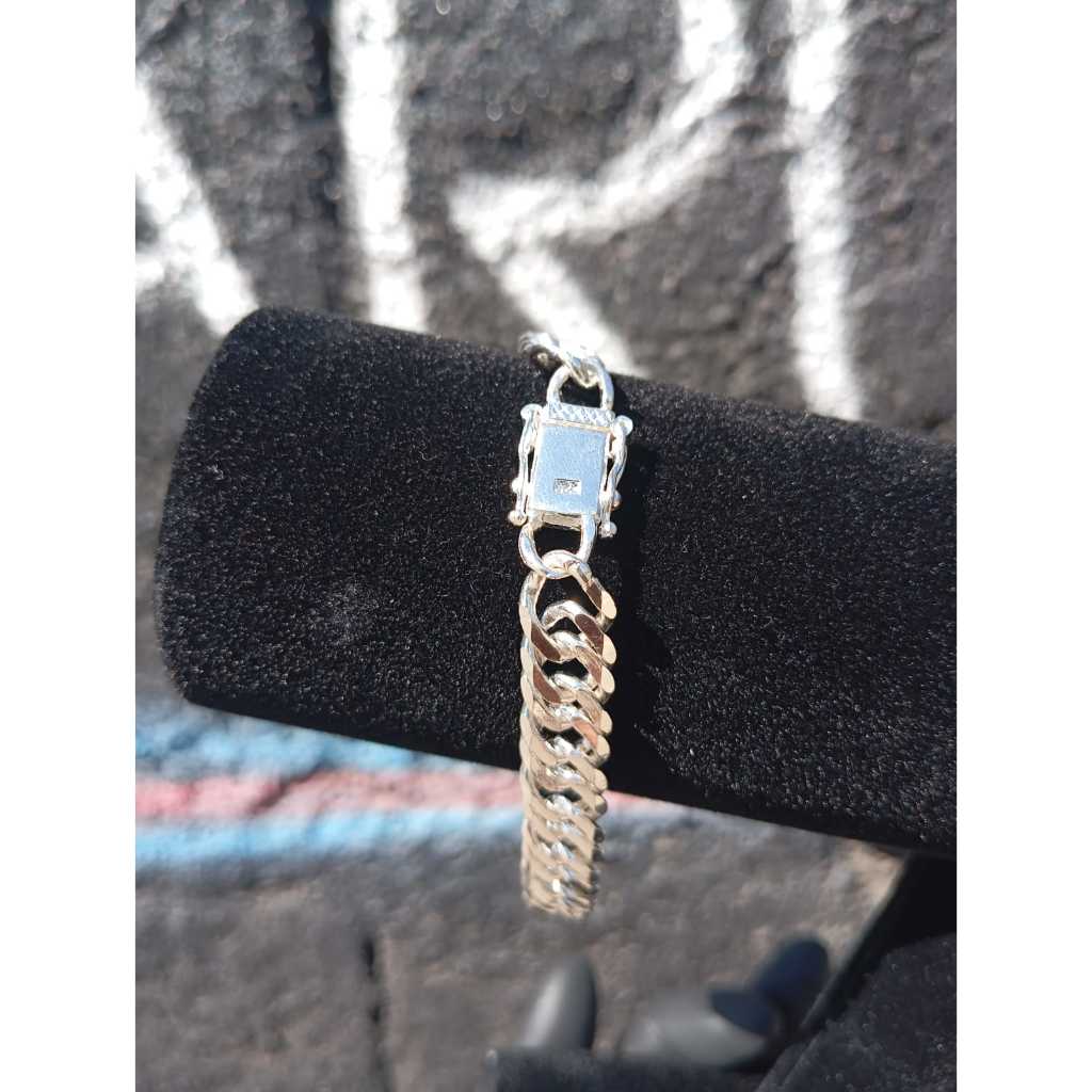 Pulseira 10mm Elo duplo Prata 925 Grossa em Oferta na Shopee