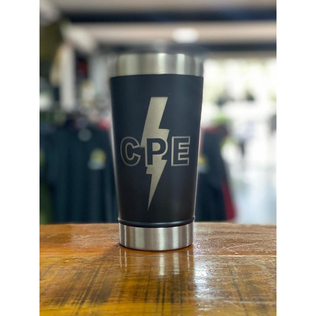 COPO TÉRMCO COM TAMPA E ABRIDOR | CPE - PMGO - GOIÁS | PERSONALIZADO A LASER | 473ML