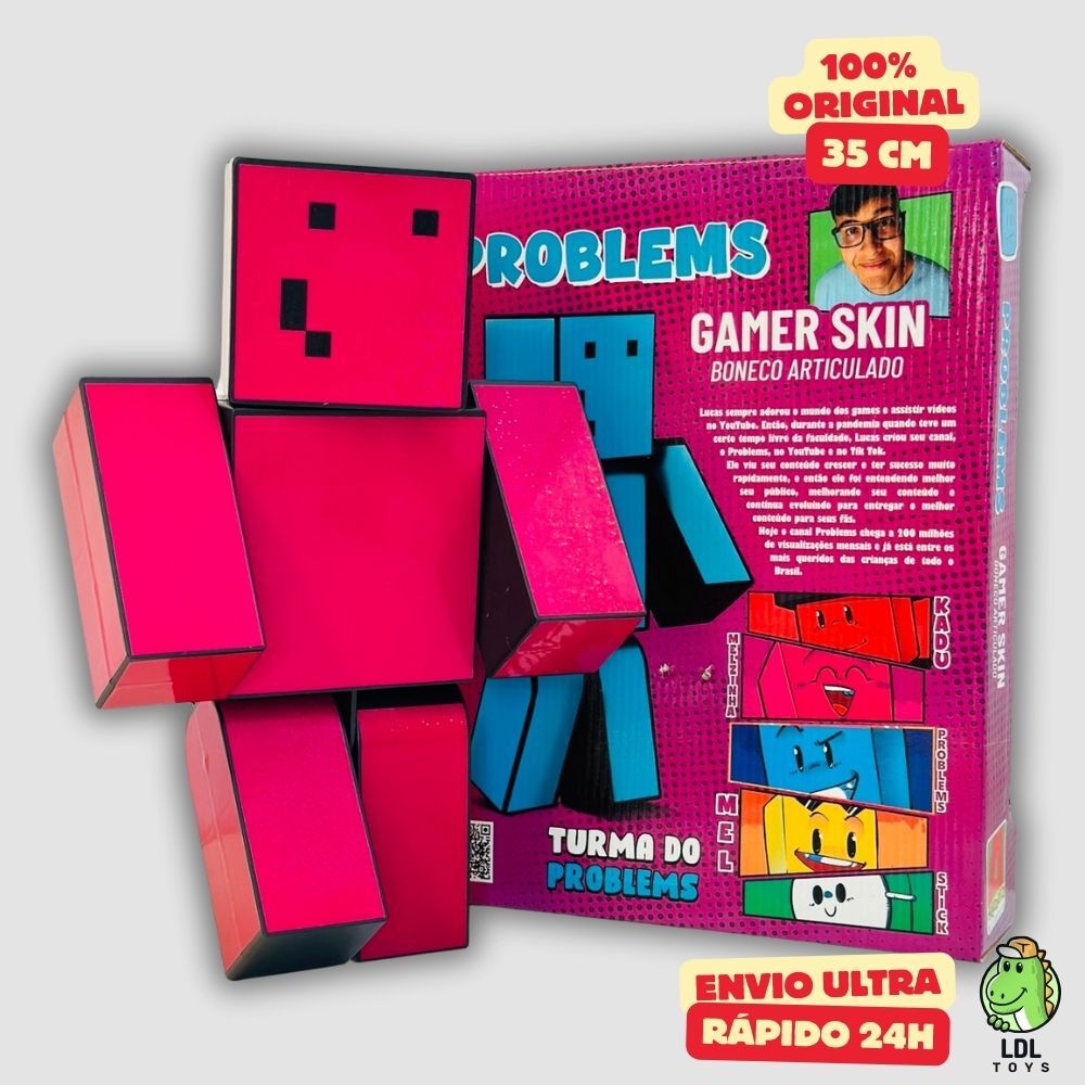 Boneco Youtuber Turma do Problems Articulado Gamer Melzinha 35cm Algazarra em Oferta na Shopee