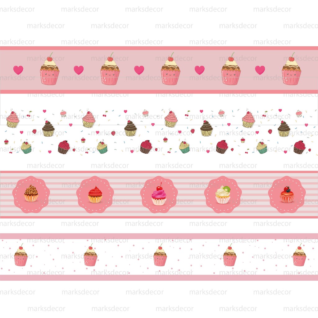 Faixa, Adesivo de Parede Infantil Cupcake, Papel De Parede Infantil Decoração Para Quarto Menina em Oferta na Shopee