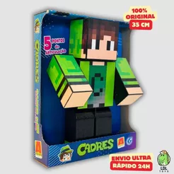 Boneco Articulado Cadres 35cm + 3 Super Chaveiros Youtuber Gamer Algazarra
