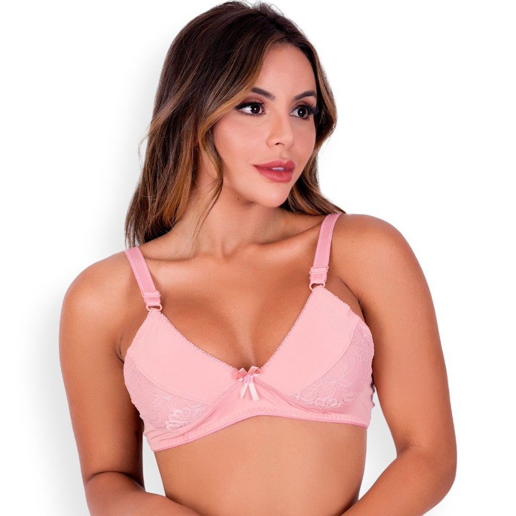 Kit 4 Sutiã Soutien Sutien Reforçado Básico Lingerie Feminina Dia a Dia sem Bojo Sutiãs