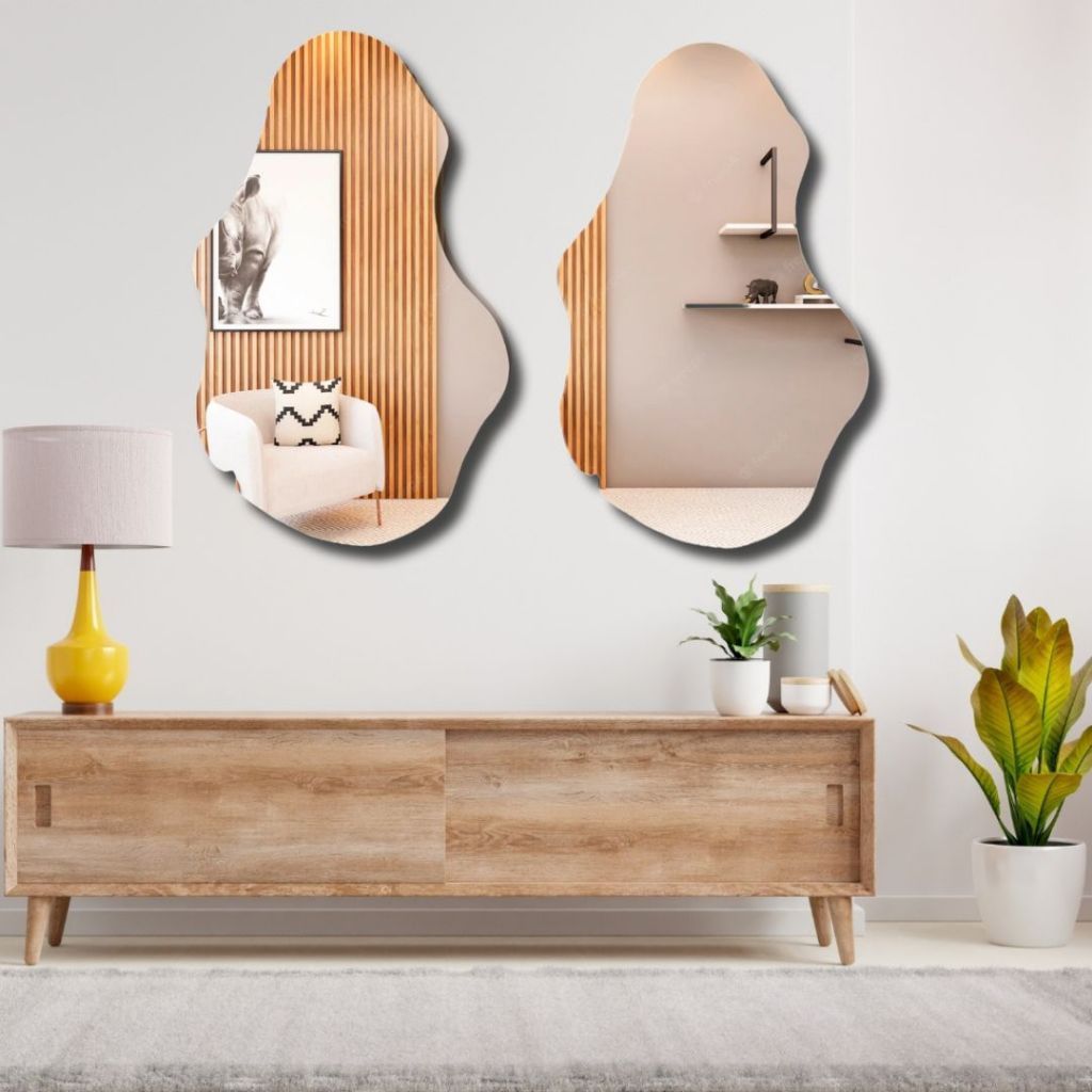ESPELHO MODERNO ORGÂNICO DECORATIVO SALAS E QUARTOS OG 05 115cm50cm QUARTO BANHEIRO SALA DECORAÇÃO - Home & Living