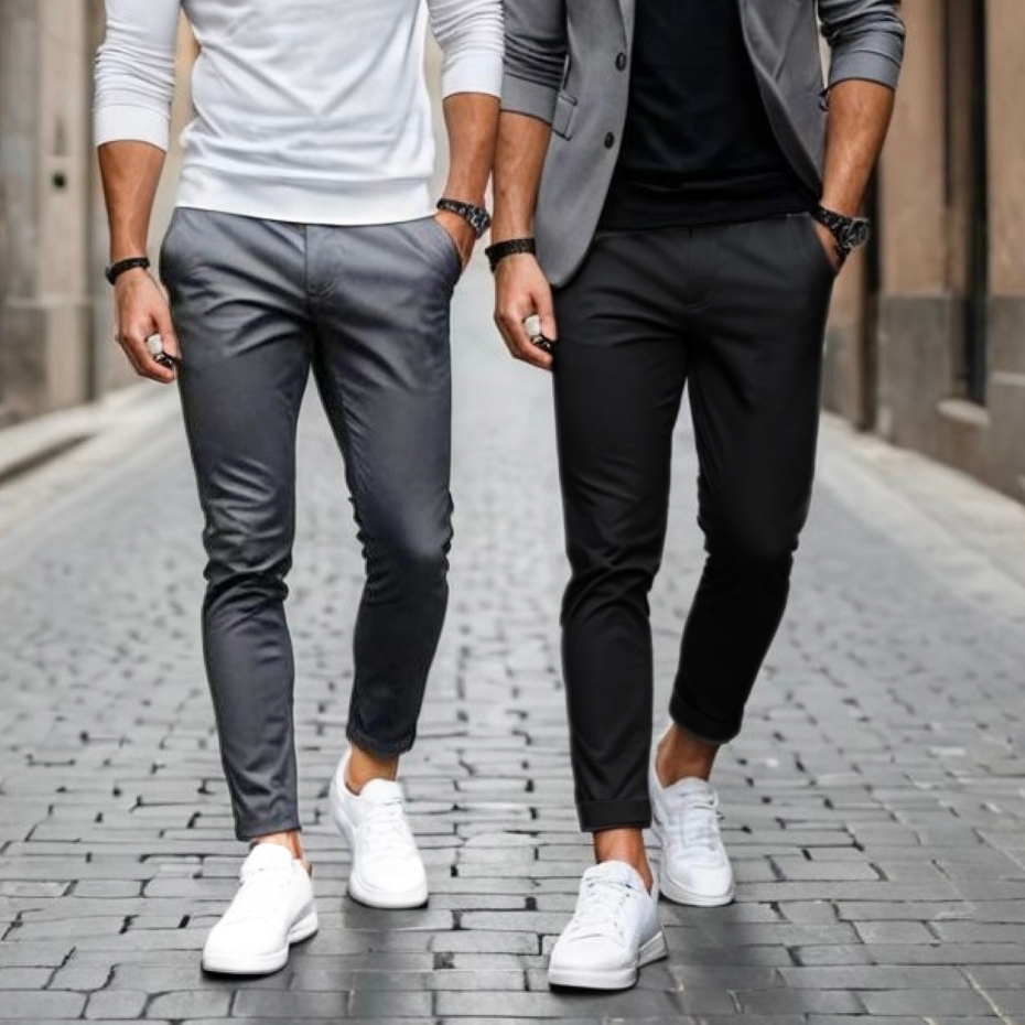 Kit 2 Calças Sarja Sport Fino FIT Slim Social