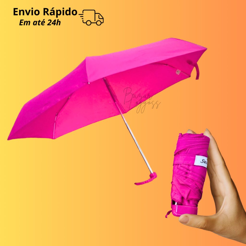 Mini Guarda-Chuva Susino De Bolsa Compacto Alumínio Abertura Manual Com Case em Oferta na Shopee