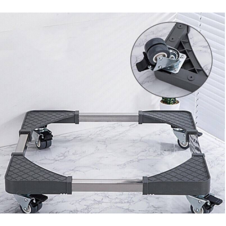 Suporte De Aluminio Para Base Carrinho Para Fogão Geladeira Gira Fácil Maquina Lavar Alumínio 4 Pé 4 Roda  BBG-10555