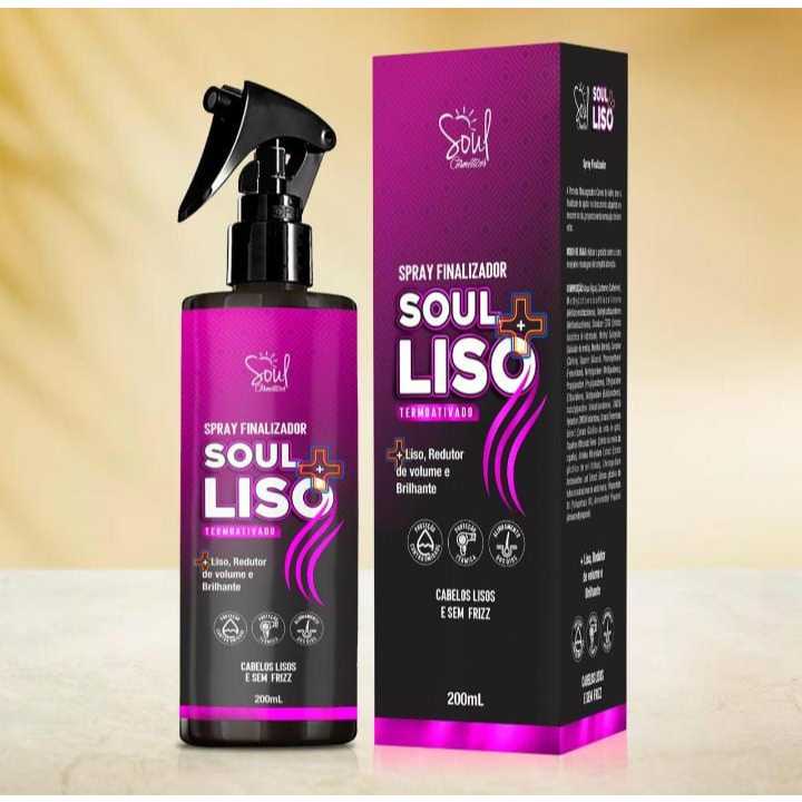 Kit com 6 Spray Finalizador Soul + Liso Termoativado 200ml Soul Cosméticos