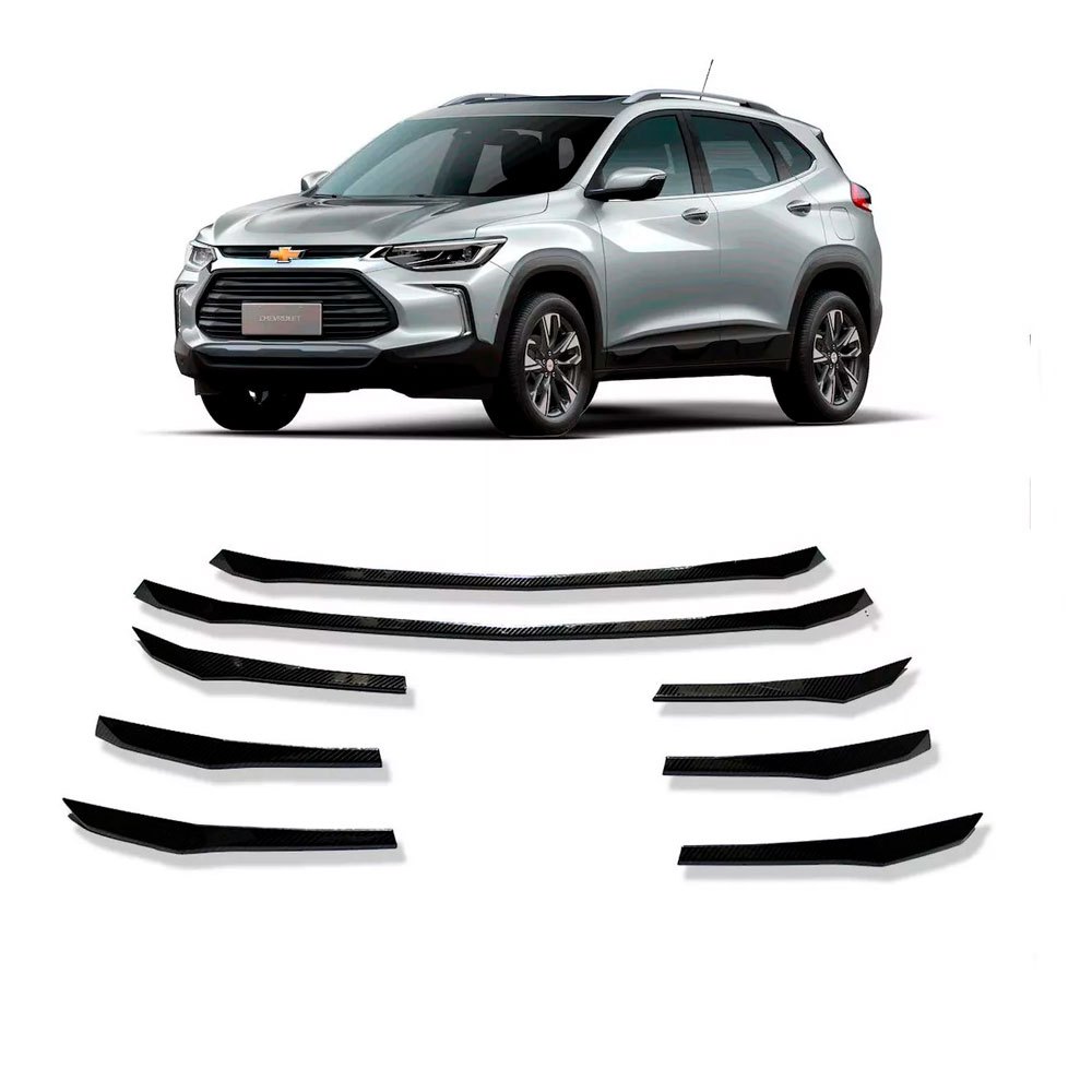 Jogo Molduras Grade Dianteira Carbono Tracker 2021/2025 Pi0185 em Oferta na Shopee