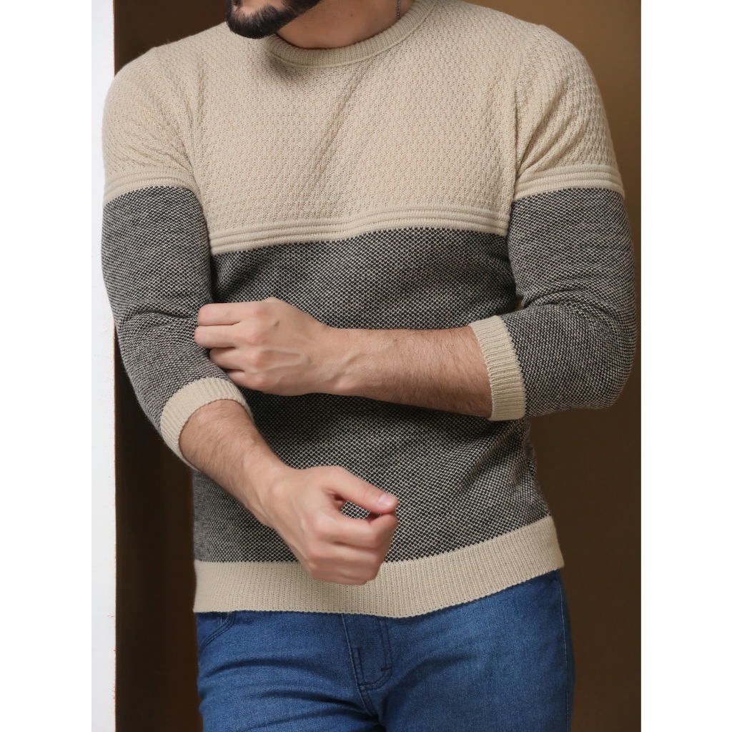 Sueter tricot masculino blusa de frio gola redonda manga longa blusa de Lã em Oferta na Shopee