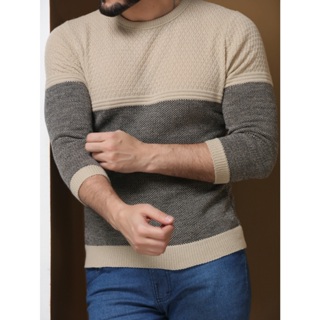 Sueter tricot masculino blusa de frio gola redonda manga longa blusa de Lã em Oferta na Shopee