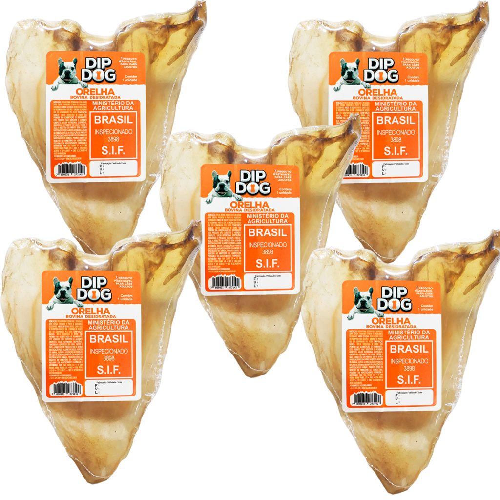 Petisco Cachorro Orelha Bovina Para Cães Mordedor Natural Desidratado Adestrador Pet Diversos Kits