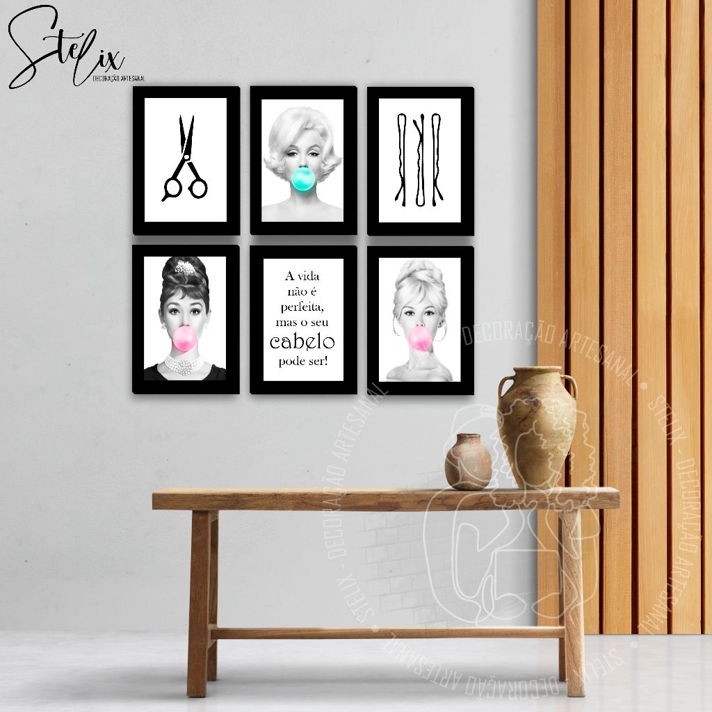 06 Quadros Para Studio de beleza + Salão de beleza + Espaço de beleza