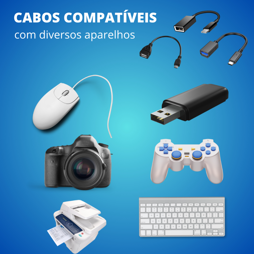 Adaptador USB C Fêmea 3.0 OTG Pen Drive Conversor Diversos Modelos - Escolha seu Kit - detalhe