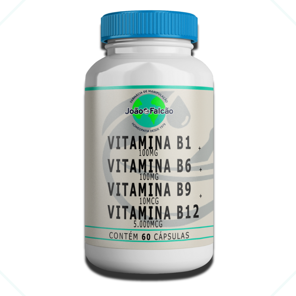 Vitamina B1 100Mg + Vitamina B6 100Mg + Vitamina B9 10Mcg + Vitamina B12 5.000Mcg - 60 Cápsulas