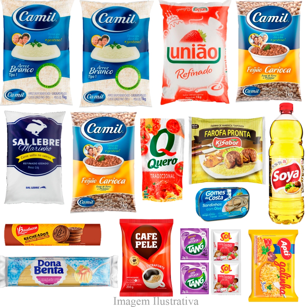 Cesta Básica Completa Alimentos Essenciais - 18 itens - Marcas Premium em Oferta na Shopee
