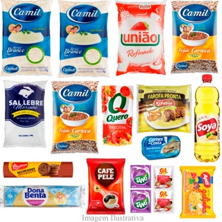 Cesta Básica Completa Alimentos Essenciais - 18 itens - Marcas Premium em Oferta na Shopee