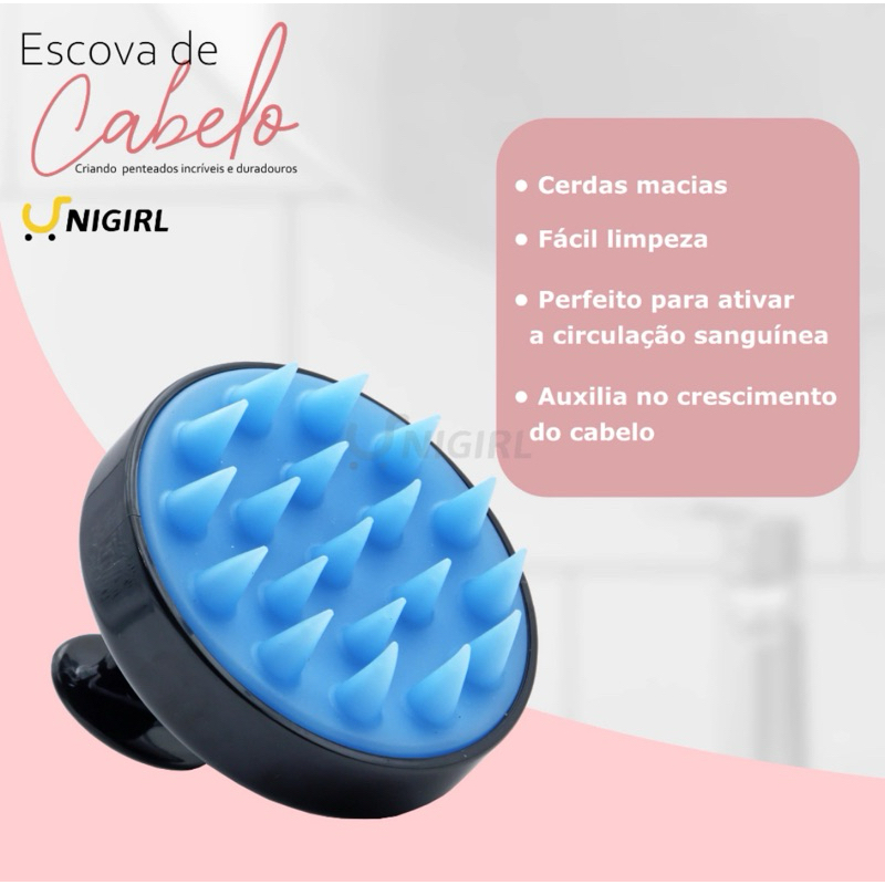 Escova Massageadora De Silicone Couro Cabeludo Anti-Deslizante Para Cuidado De Saúde Com Cabo Flexível Macio