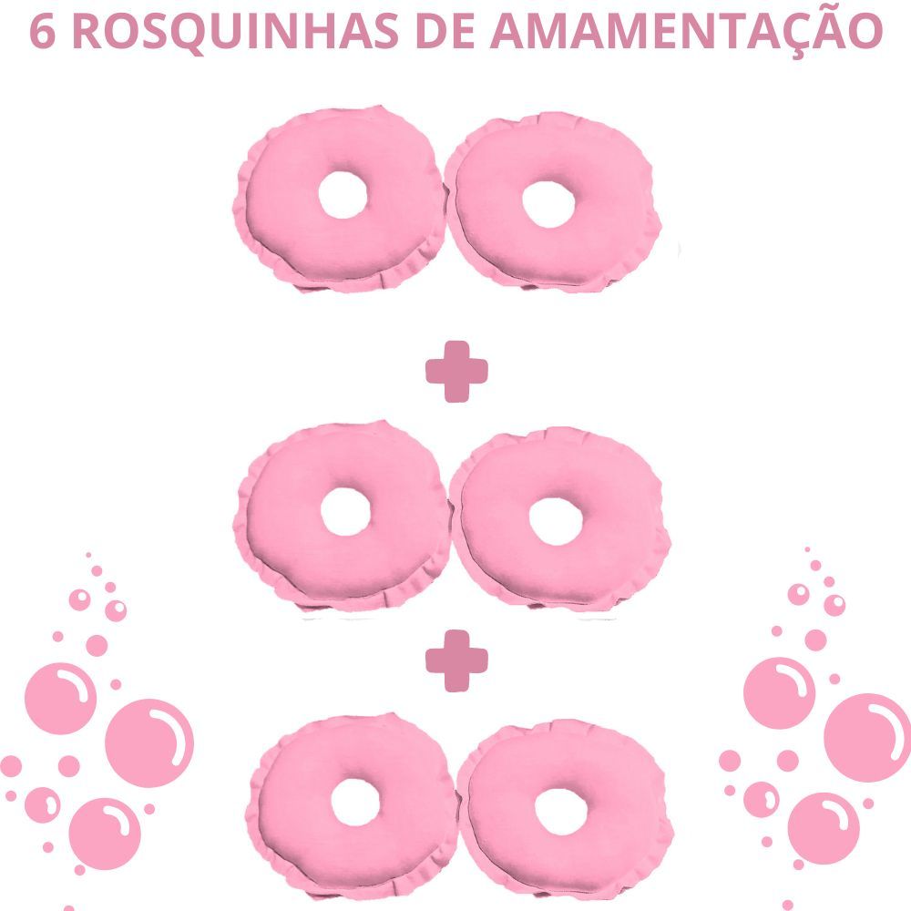 Kit 6 Rosquinhas De Amamentação absorvente para Seios Peito Lavável Macia Algodão Várias Cores