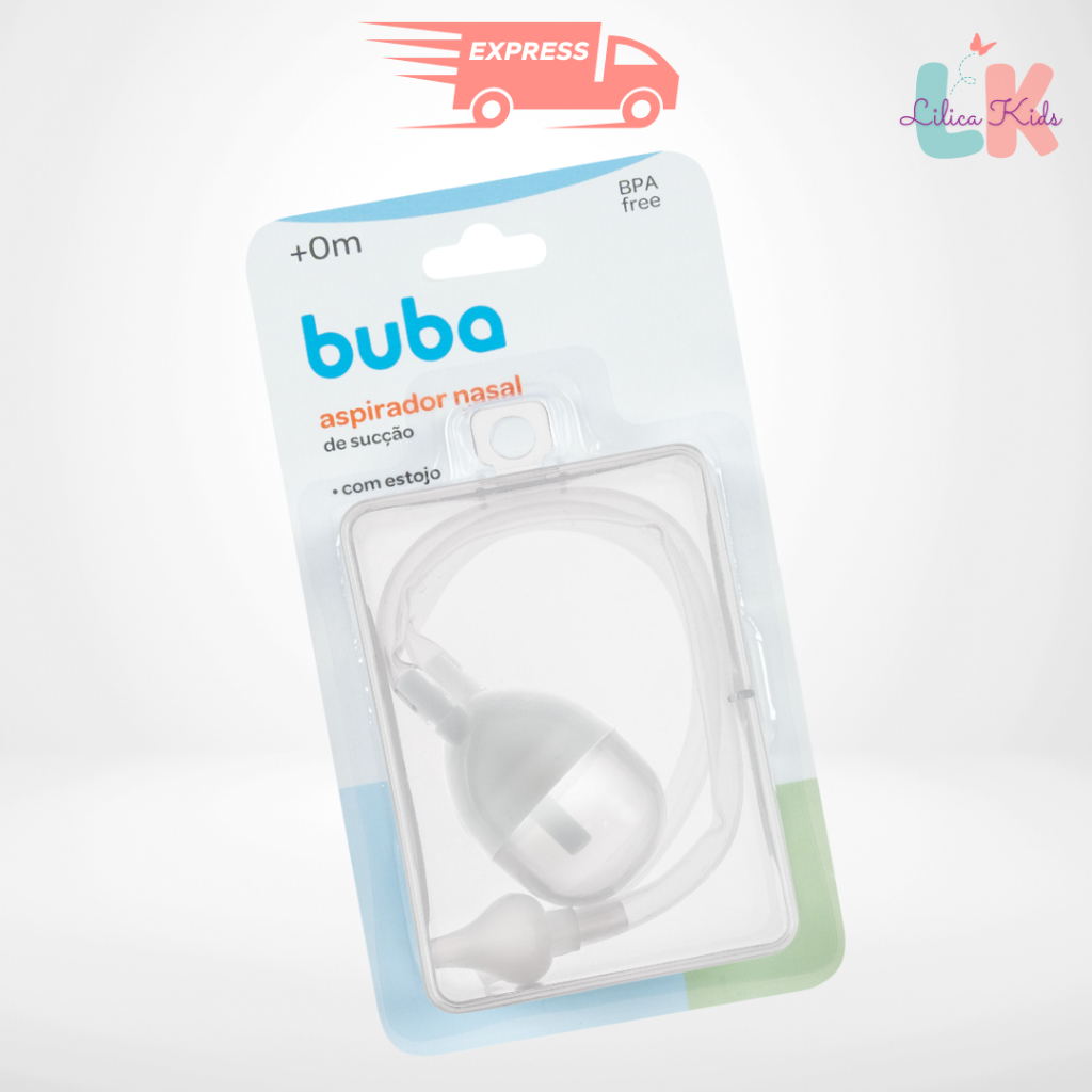 Aspirador Nasal de Sucção com Estojo e Ponta de Silicone - Buba Expresso