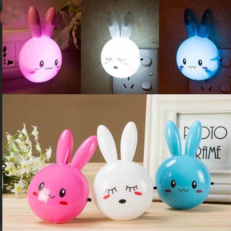 Mini Luminária Luz Led Infantil Coelhinho Ursinho Abajur De Tomada Para Quarto Led Infantil Colorida Quarto Bebê Noturna