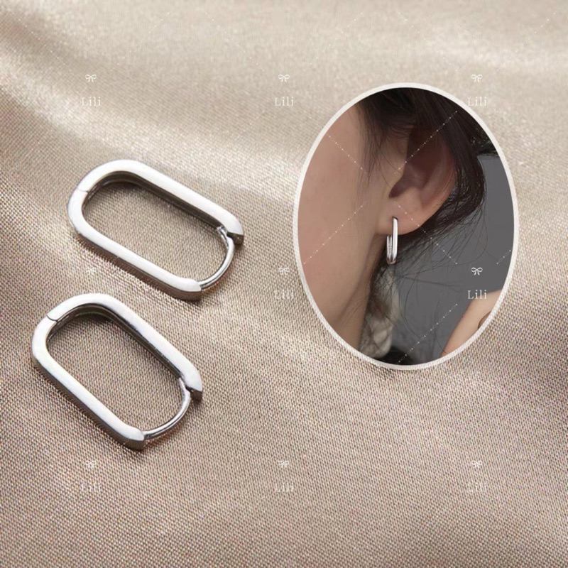 Brincos quadrados geométricos de prata Aço inox unissex em Oferta na Shopee