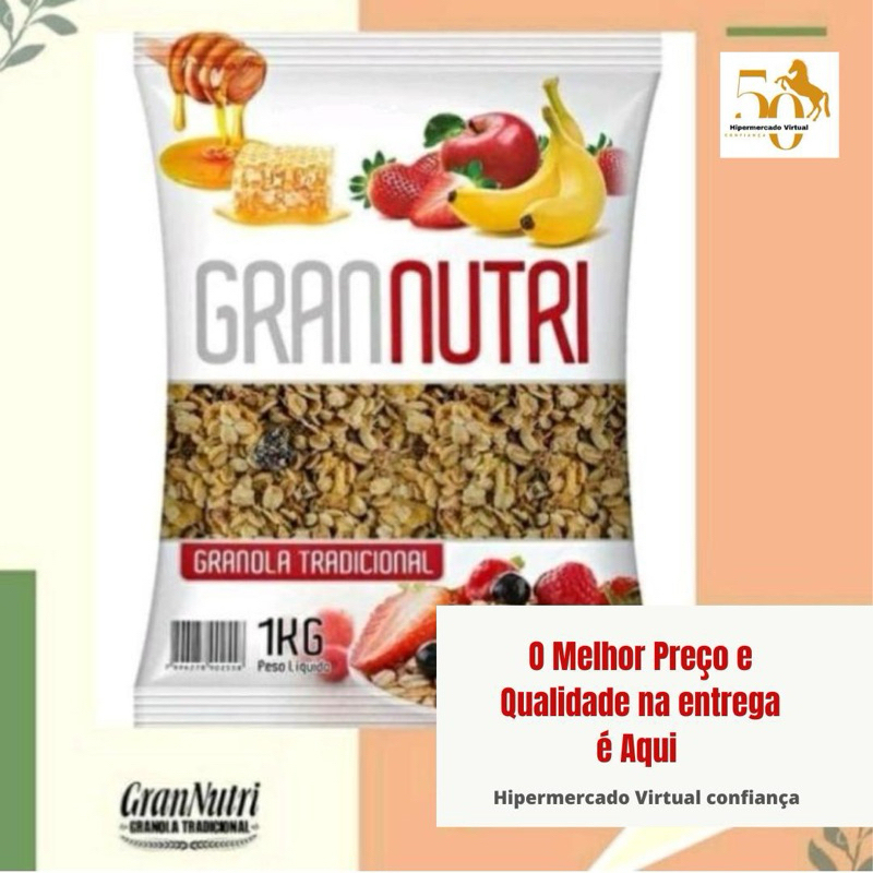Granola Tradicional GranNutri 1kg  (Envio Rápido e Com Nota Fiscal) em Oferta na Shopee
