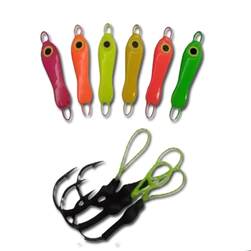 Kit Micro Jig Cíclope 10 gramas c/ suporte hook - 6 unidades