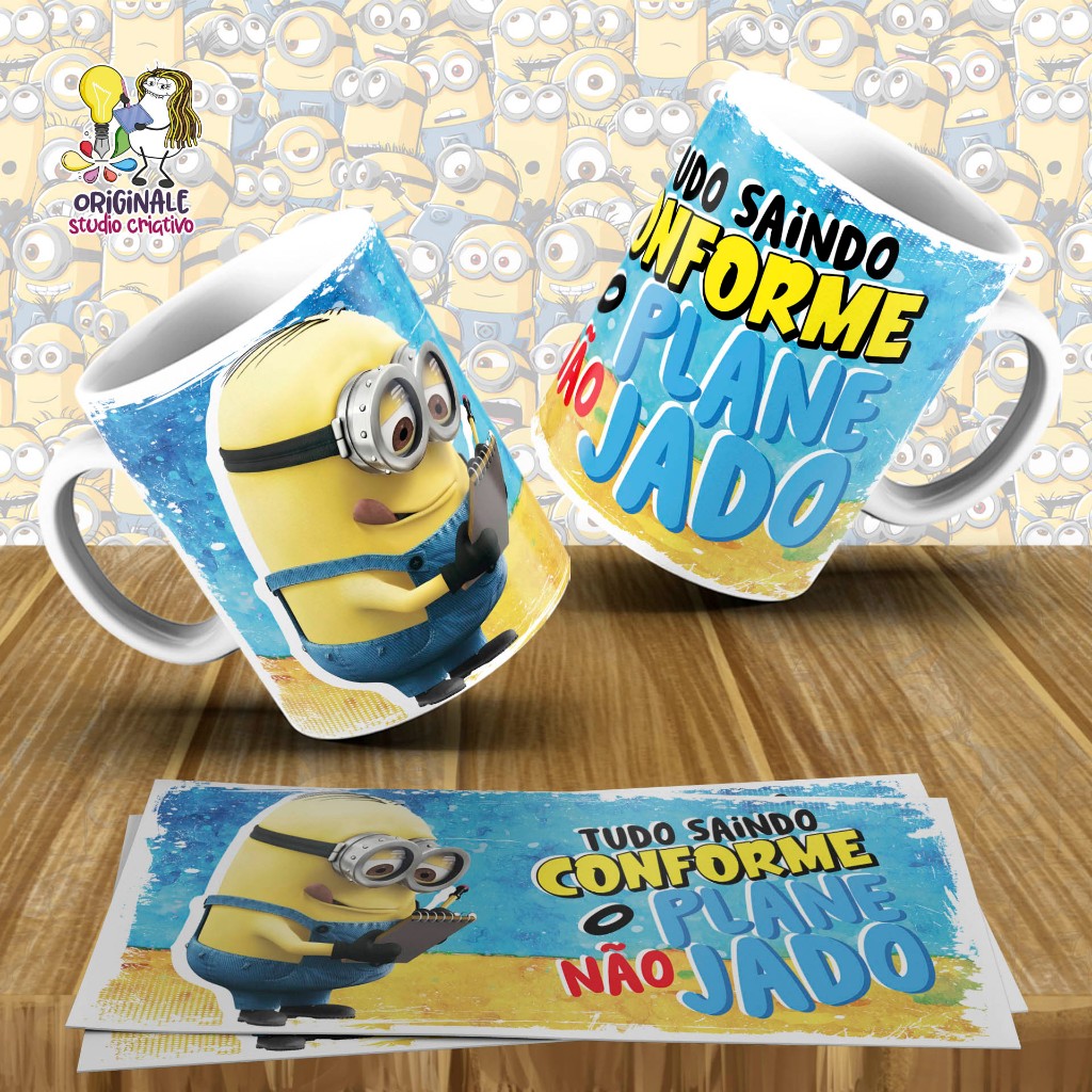 Caneca Personalizada Tudo Saindo Conforme o Não Planejado Xícara do Minions Divertida