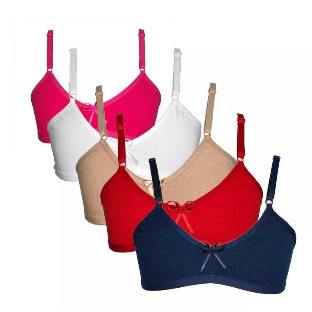 Kit 3 Sutiã Menina Moça De Algodão Sem Bojo Juvenil Conforto Dia a dia Soutien de Cotton em Oferta na Shopee