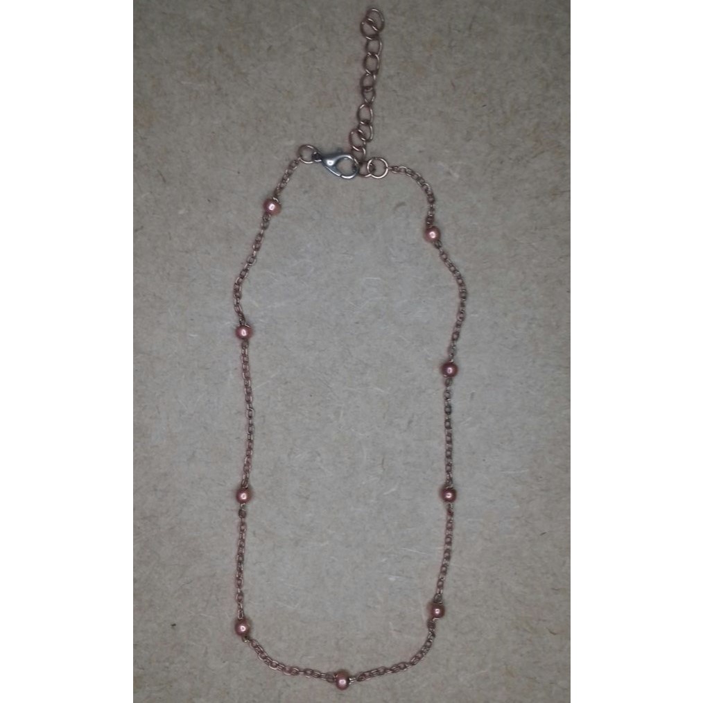 Choker Corrente e Bolinhas Cor Cobre - Cobre - Choker